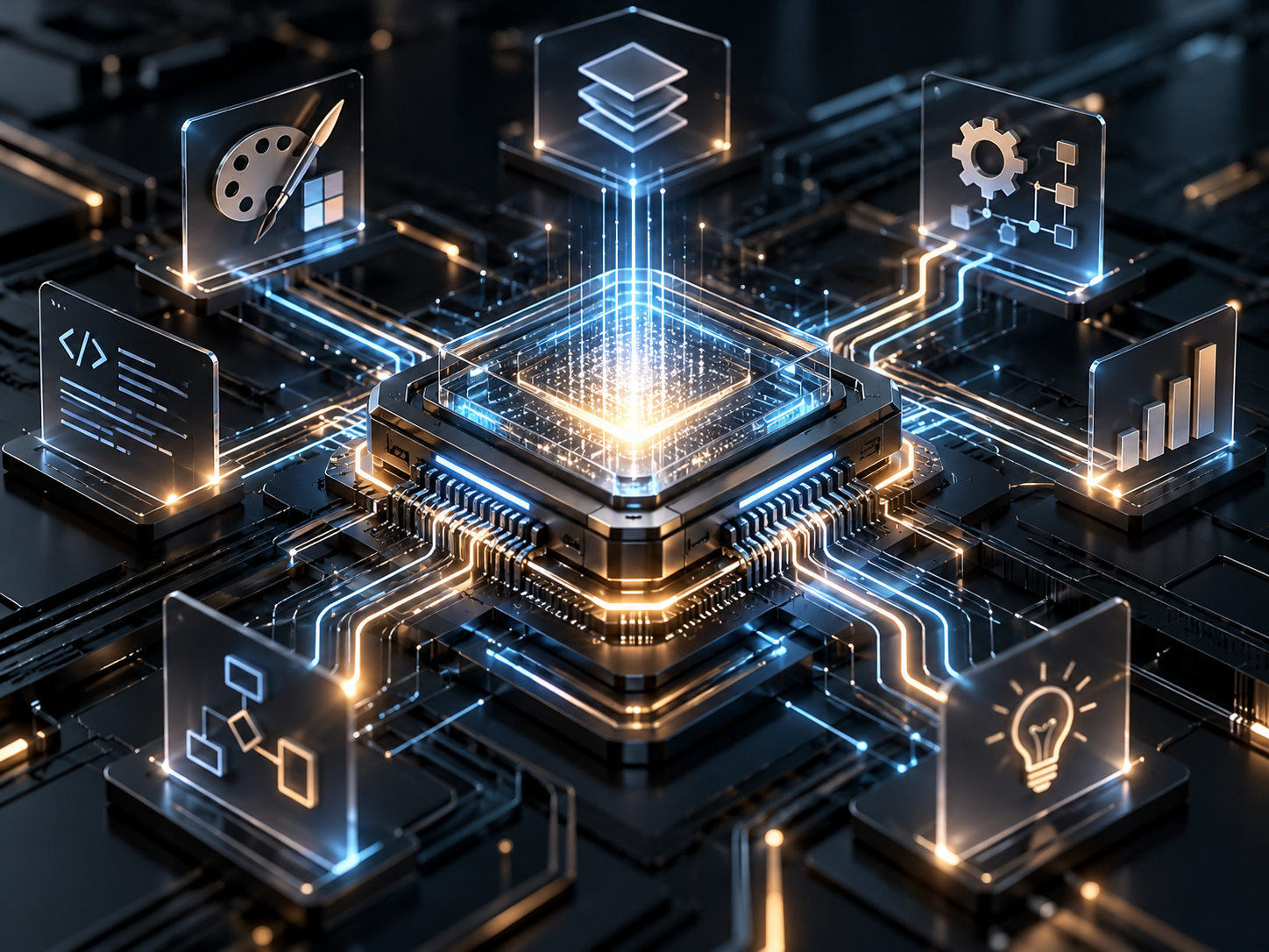 AiGrid AI network showing connected digital tools, systems and workflows